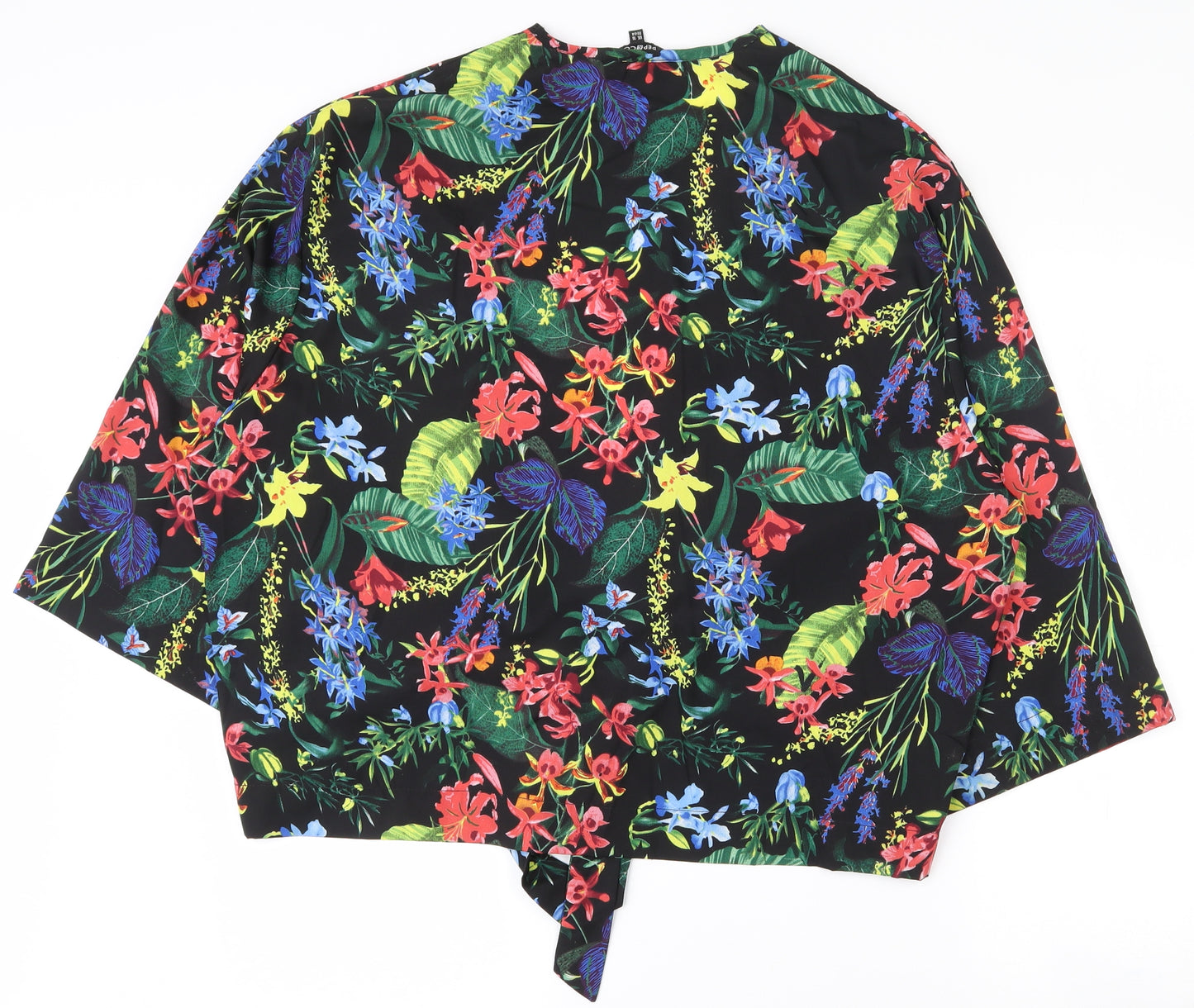 Pep & Co Womens Multicoloured Floral Polyester Kimono Blouse Size 16 V-Neck