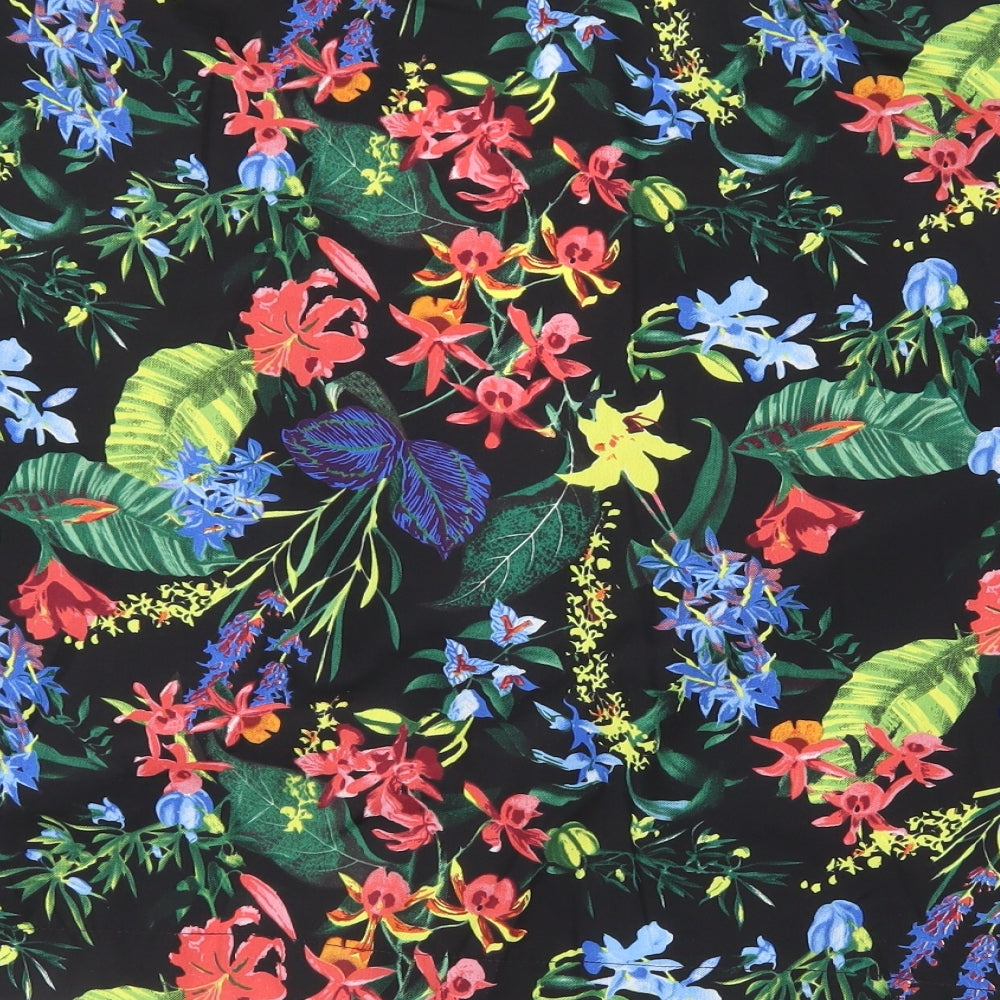 Pep & Co Womens Multicoloured Floral Polyester Kimono Blouse Size 16 V-Neck