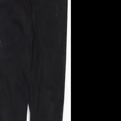 Preworn Womens Black  Cotton Skinny Jeans Size 34 in L28 in Regular Zip