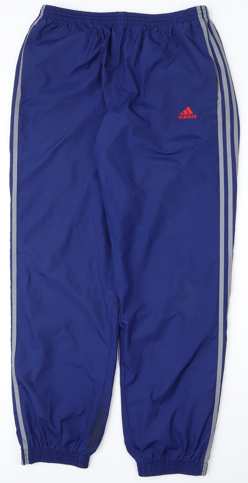adidas Mens Blue  Polyester Jogger Trousers Size L L31 in Regular Drawstring