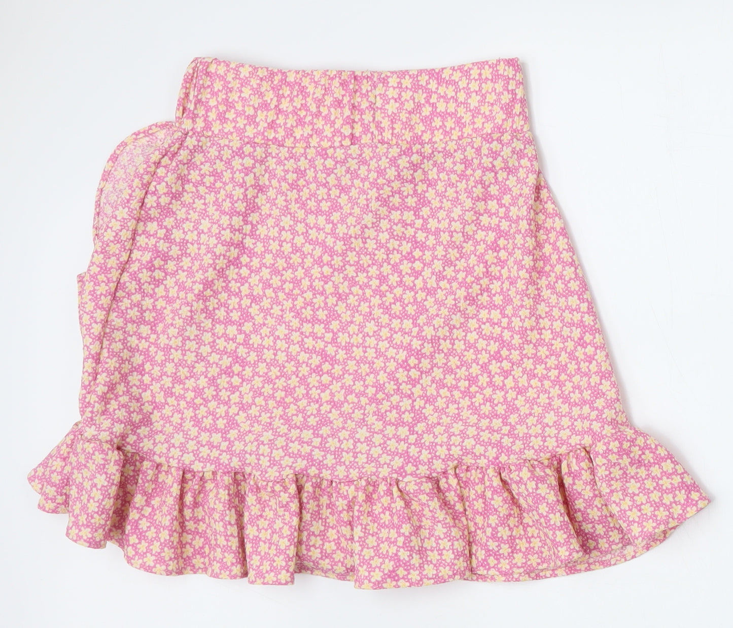George Girls Pink Floral Polyester Skater Skirt Size 10-11 Years  Regular Pull On