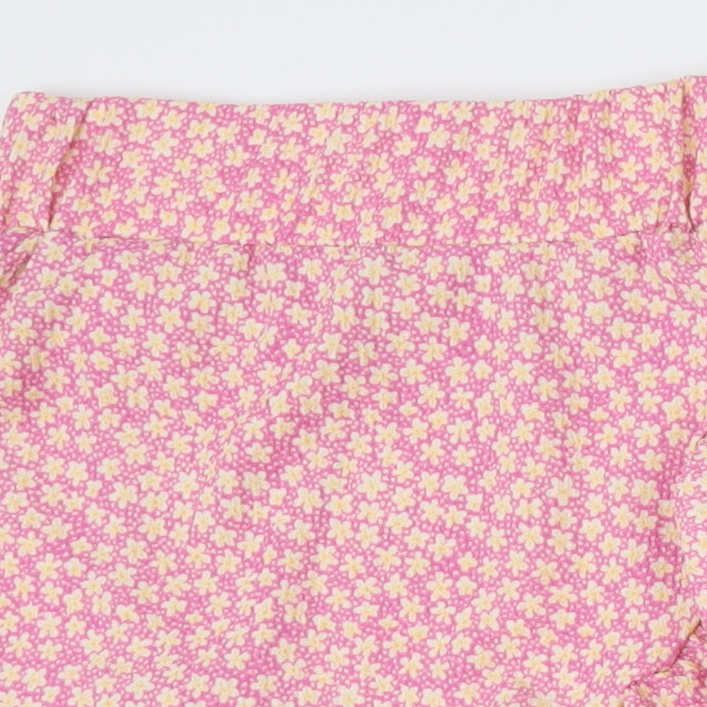 George Girls Pink Floral Polyester Skater Skirt Size 10-11 Years  Regular Pull On