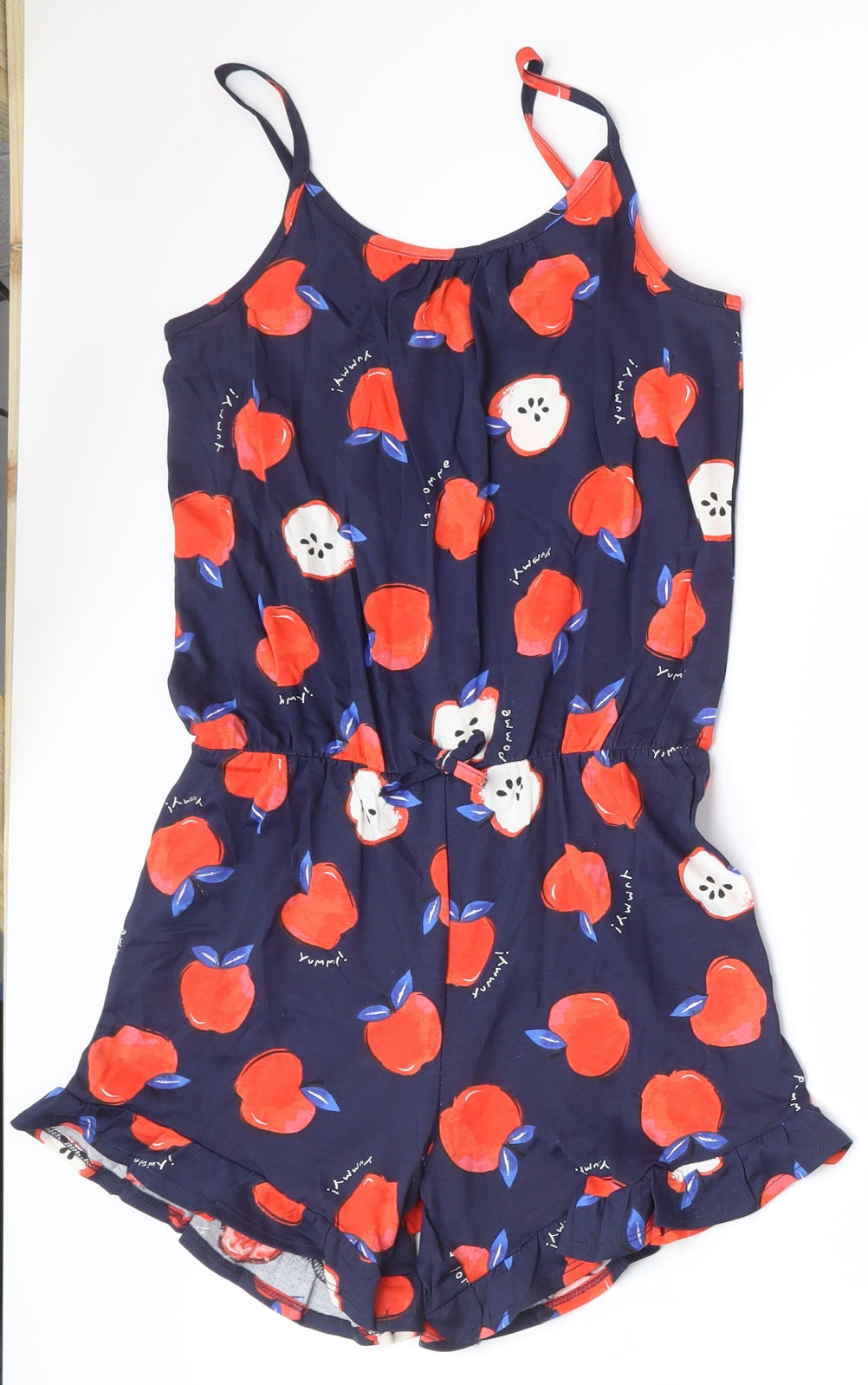 H&M Girls Blue  100% Cotton Playsuit One-Piece Size 8-9 Years  Pullover