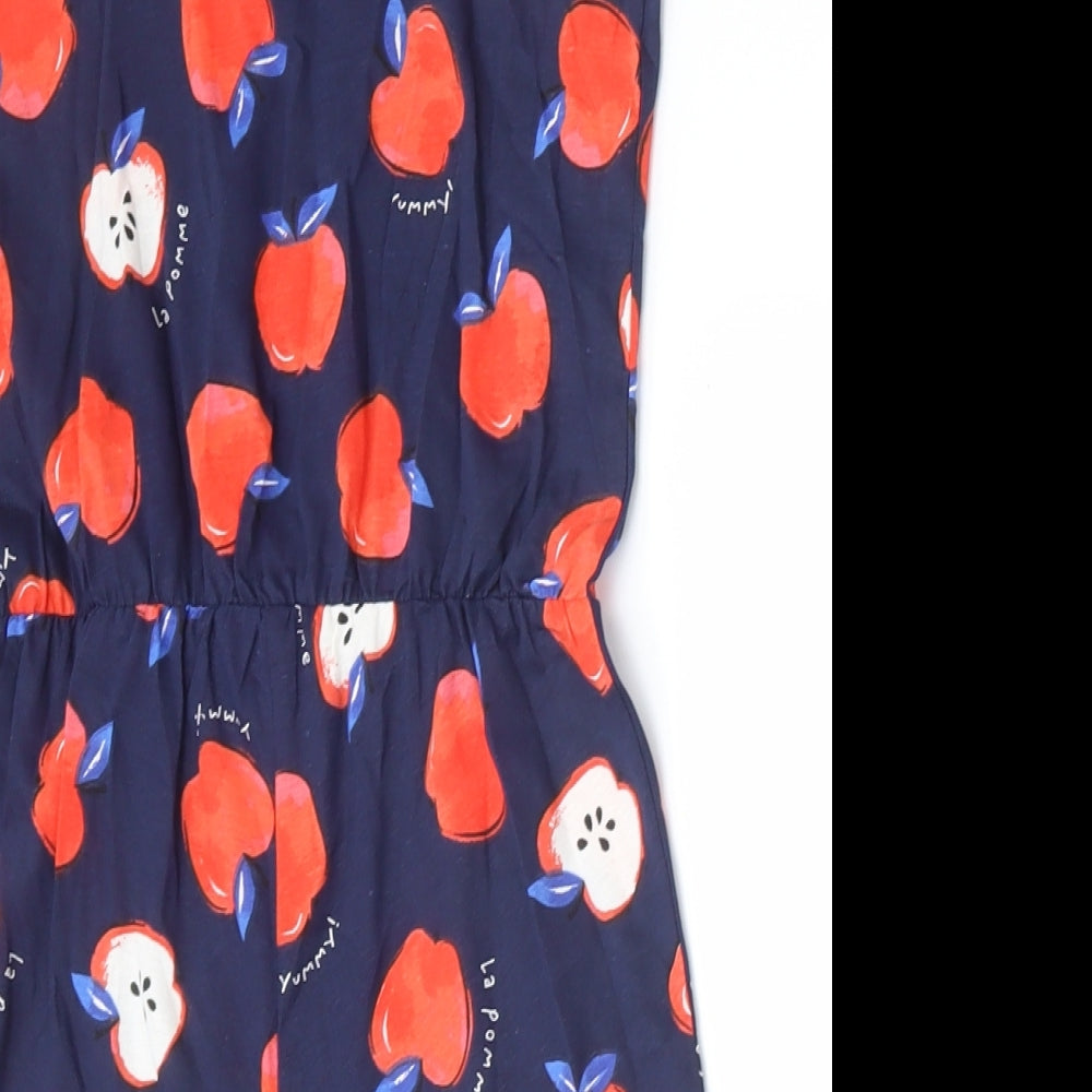 H&M Girls Blue  100% Cotton Playsuit One-Piece Size 8-9 Years  Pullover