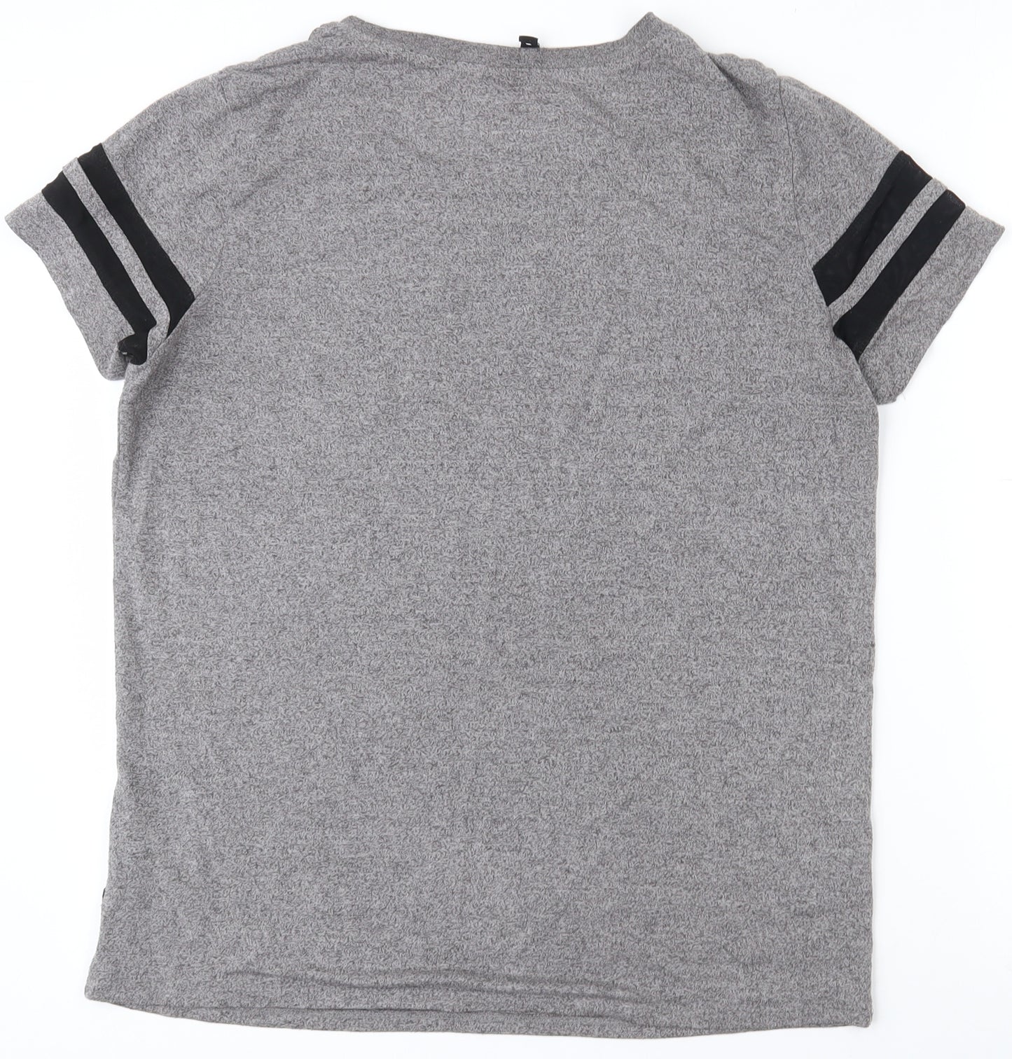 H&M Womens Grey  Polyester Basic T-Shirt Size S Round Neck