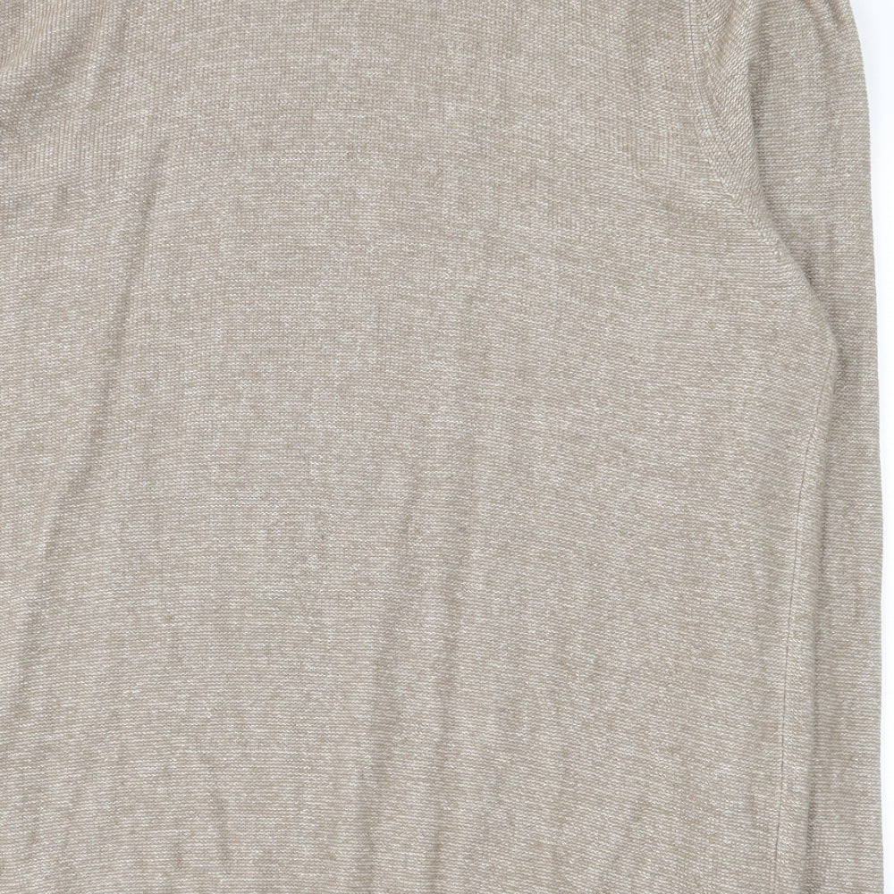 MANTARAY PRODUCTS Mens Beige V-Neck  Cotton Pullover Jumper Size XL