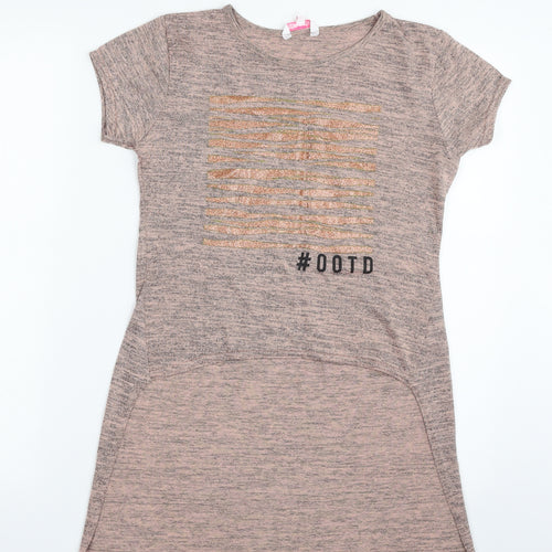 E-vie Girls Pink  Polyester Tunic Sweatshirt Size 13-14 Years  Pullover