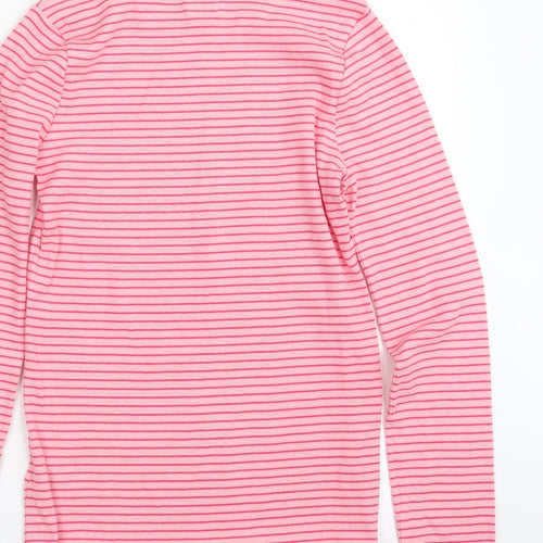 F&F Girls Pink Crew Neck Striped Cotton Pullover Jumper Size 13-14 Years  Pullover