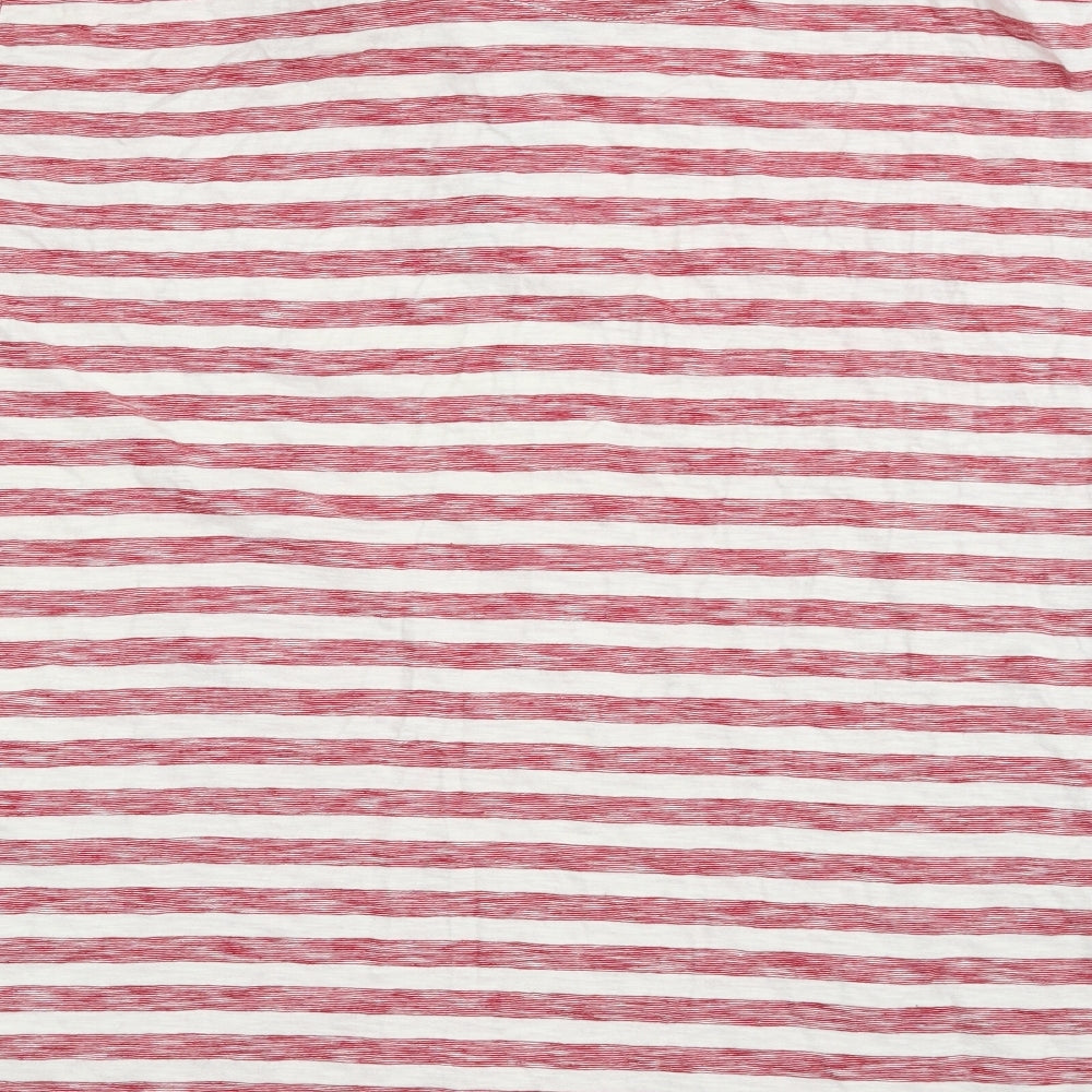 F&F Mens Red Striped 100% Cotton  Polo Size 2XL Collared Button