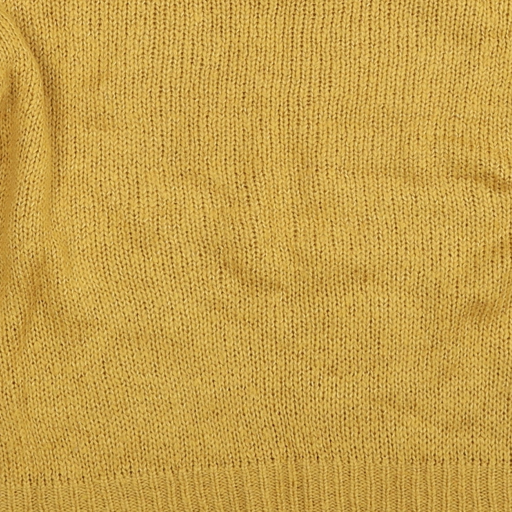 New Look Womens Yellow Crew Neck  Acrylic Pullover Jumper Size M