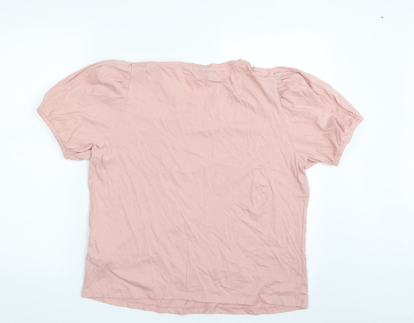 New Look Womens Pink  100% Cotton Basic T-Shirt Size 18 Crew Neck - Love