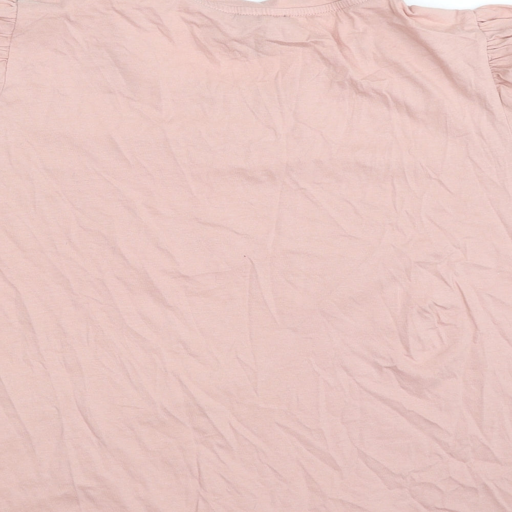 New Look Womens Pink  100% Cotton Basic T-Shirt Size 18 Crew Neck - Love