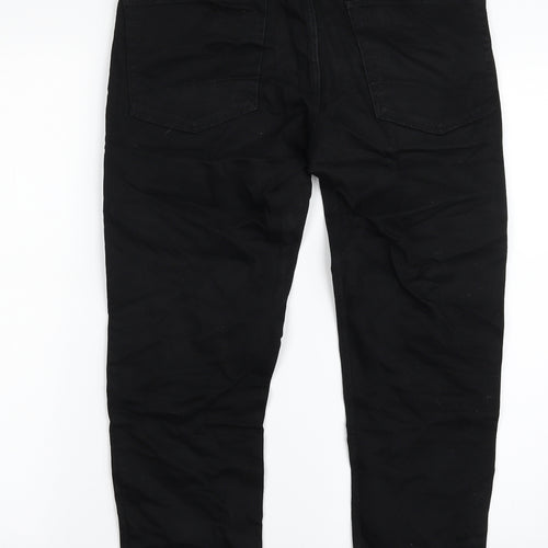 ASOS Mens Black  Cotton Tapered Jeans Size 28 in L30 in Slim Zip