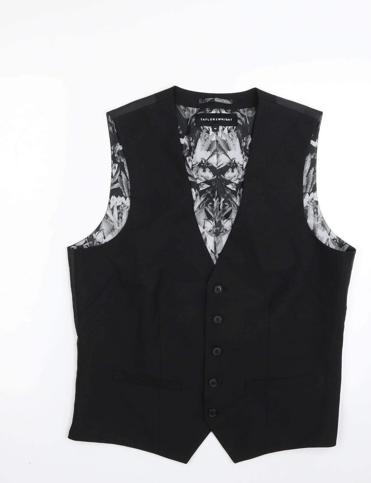 Taylor & Wright Mens Black   Jacket Waistcoat Size M  Button