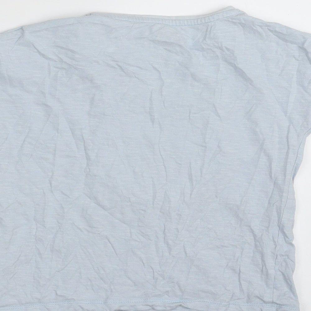 F&F Girls Blue  100% Cotton Basic T-Shirt Size 6-7 Years Crew Neck Pullover - Always in Full Bloom