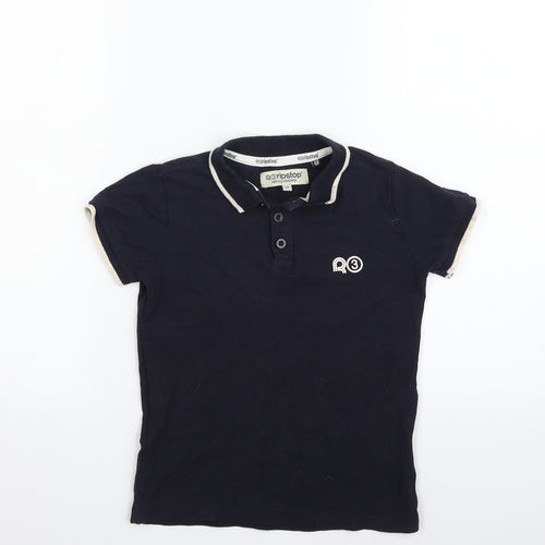 Ripstop Boys Blue  100% Cotton Basic Polo Size S Collared Button