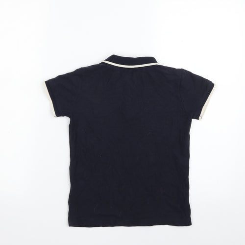 Ripstop Boys Blue  100% Cotton Basic Polo Size S Collared Button