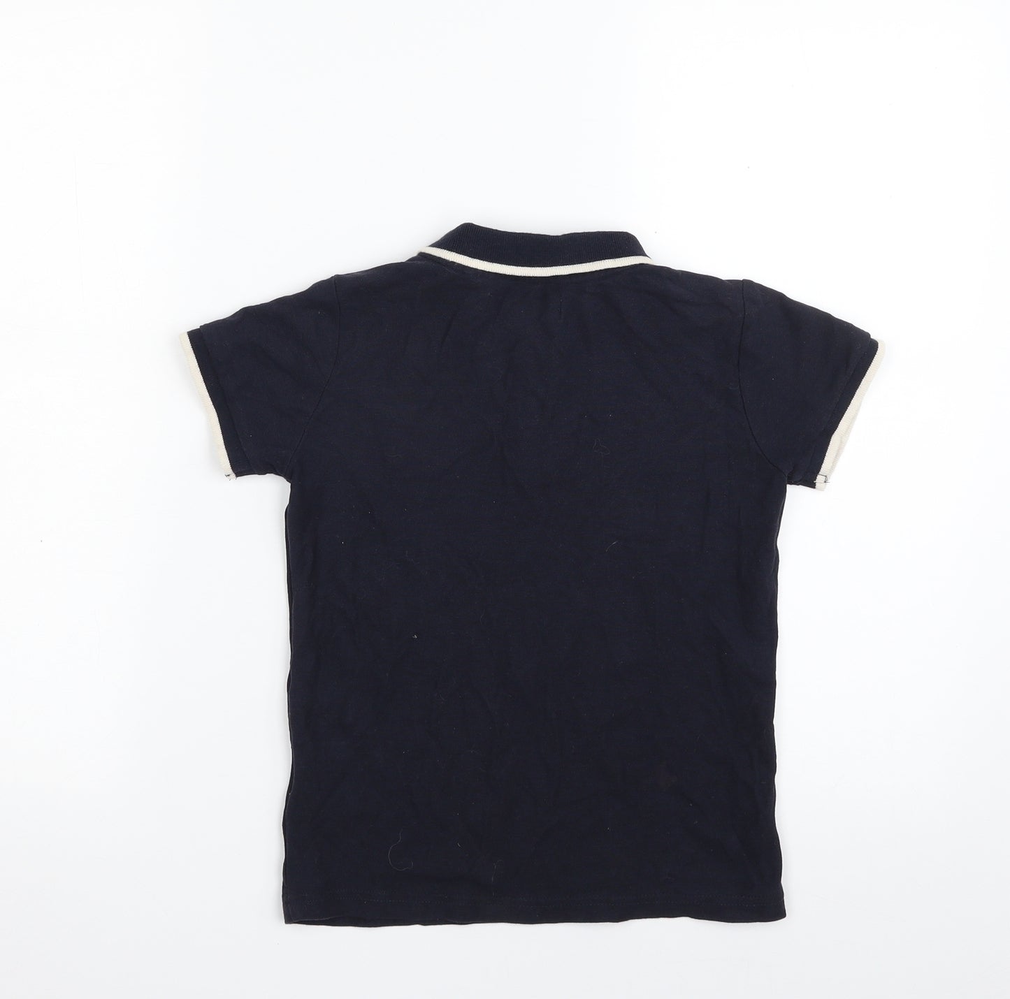 Ripstop Boys Blue  100% Cotton Basic Polo Size S Collared Button
