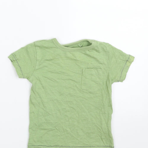 NEXT Baby Green  100% Cotton Basic T-Shirt Size 9-12 Months Crew Neck Pullover