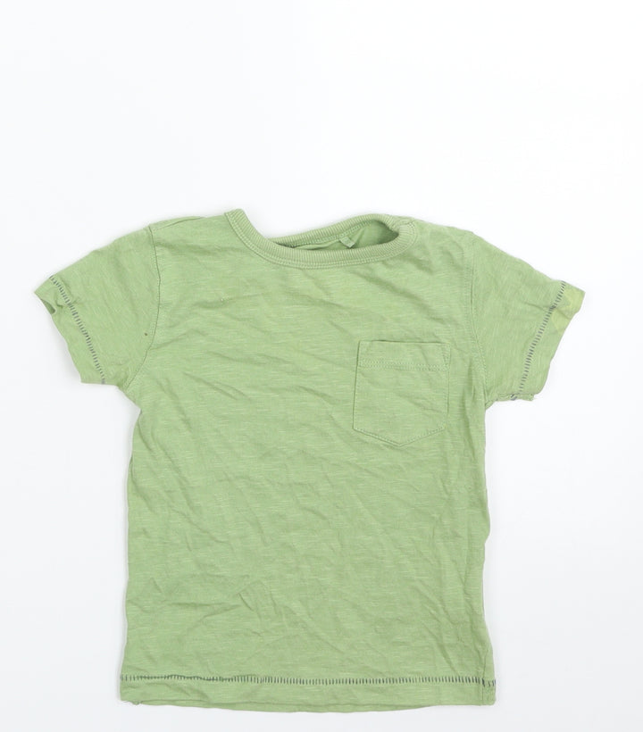NEXT Baby Green 100% Cotton Basic T-Shirt Size 9-12 Months Crew Neck Pullover