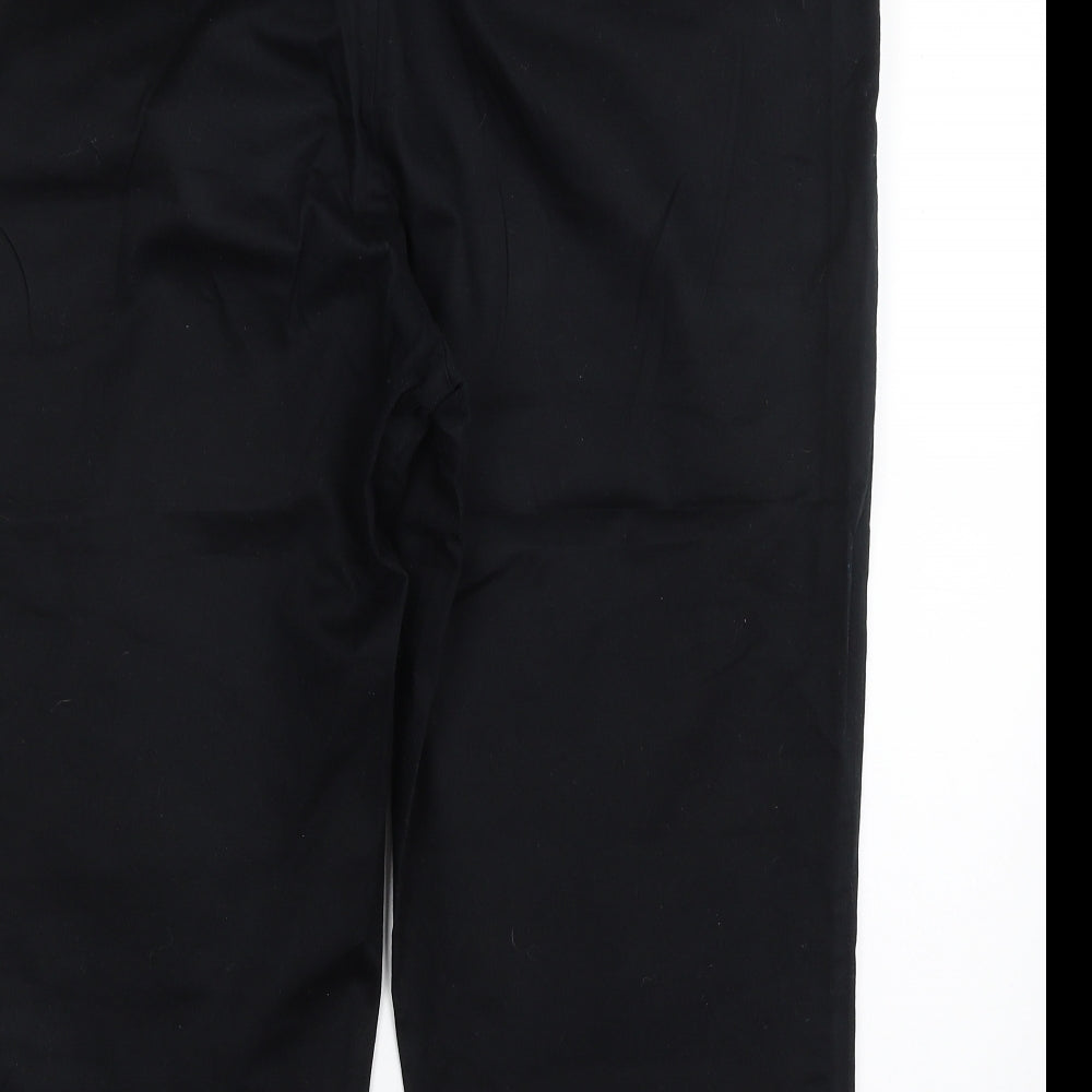 TU Womens Black  Cotton Capri Trousers Size 18 L23 in Regular Zip