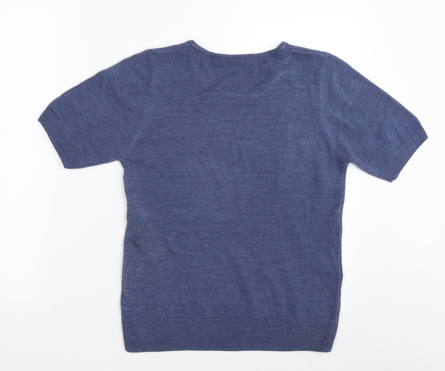 Marks and Spencer Womens Blue Crew Neck  Acrylic Pullover Jumper Size 8