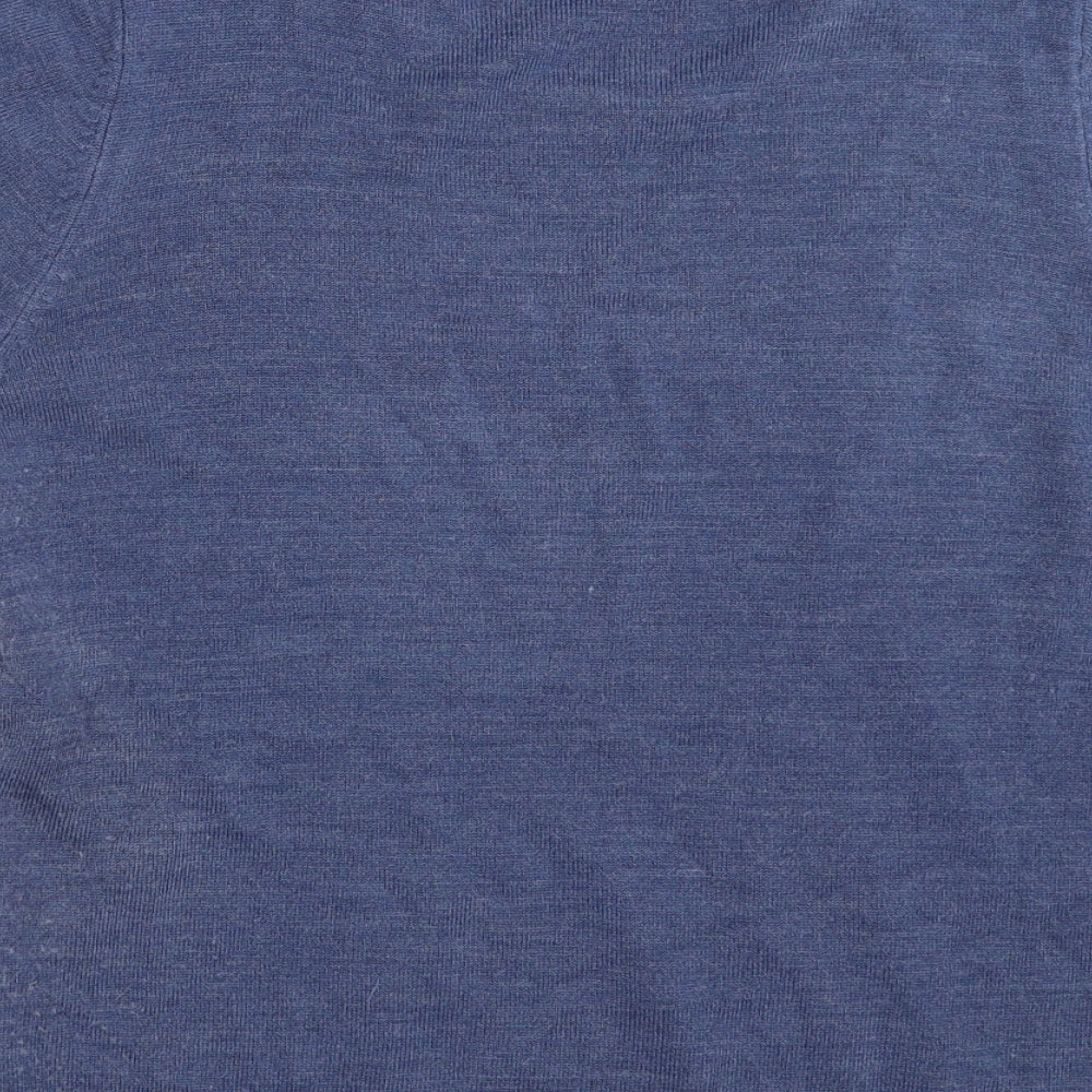 Marks and Spencer Womens Blue Crew Neck  Acrylic Pullover Jumper Size 8