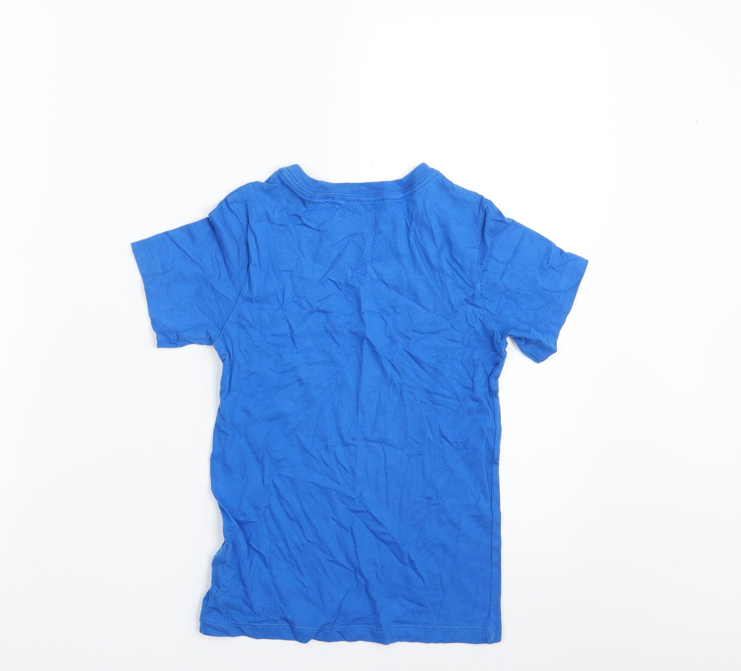 Calvin Klein Boys Blue  100% Cotton Basic T-Shirt Size 6-7 Years Crew Neck Pullover