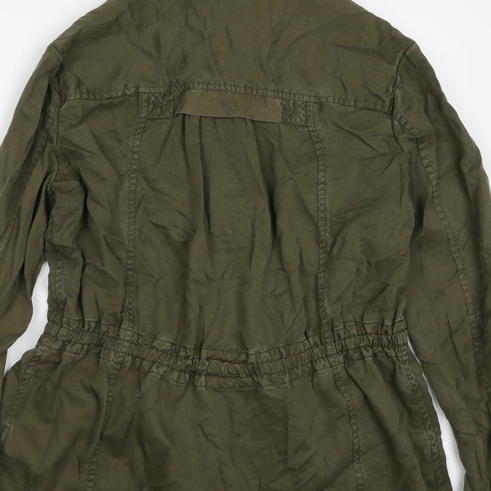 Marks and Spencer Womens Green   Military Jacket Jacket Size 12  Zip
