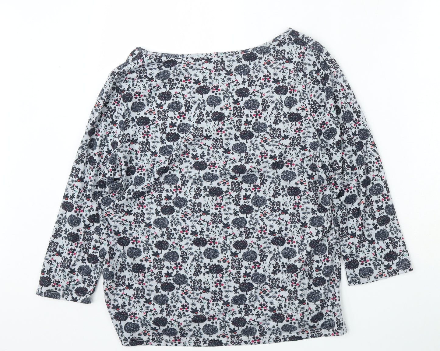 Per Una Womens Multicoloured Floral Polyester Basic T-Shirt Size 14 Round Neck