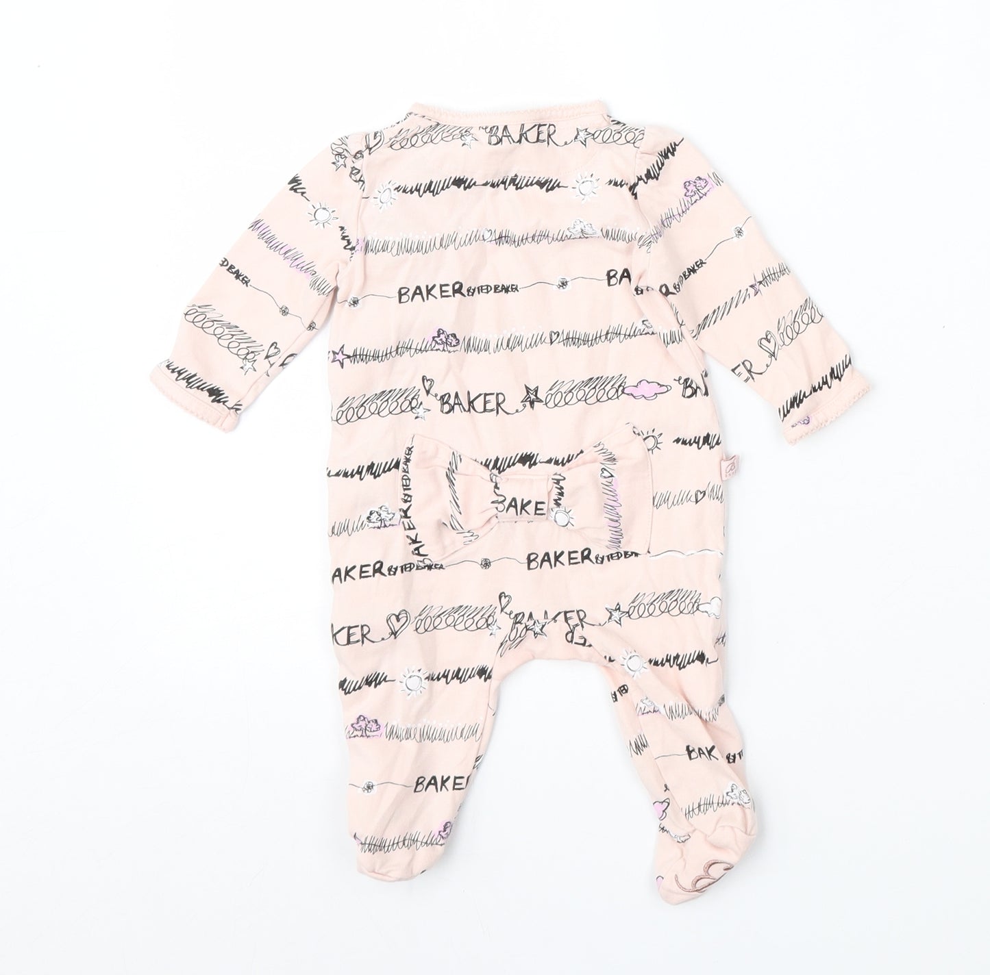 Ted Baker Boys Pink  Cotton Babygrow One-Piece Size Newborn  Button