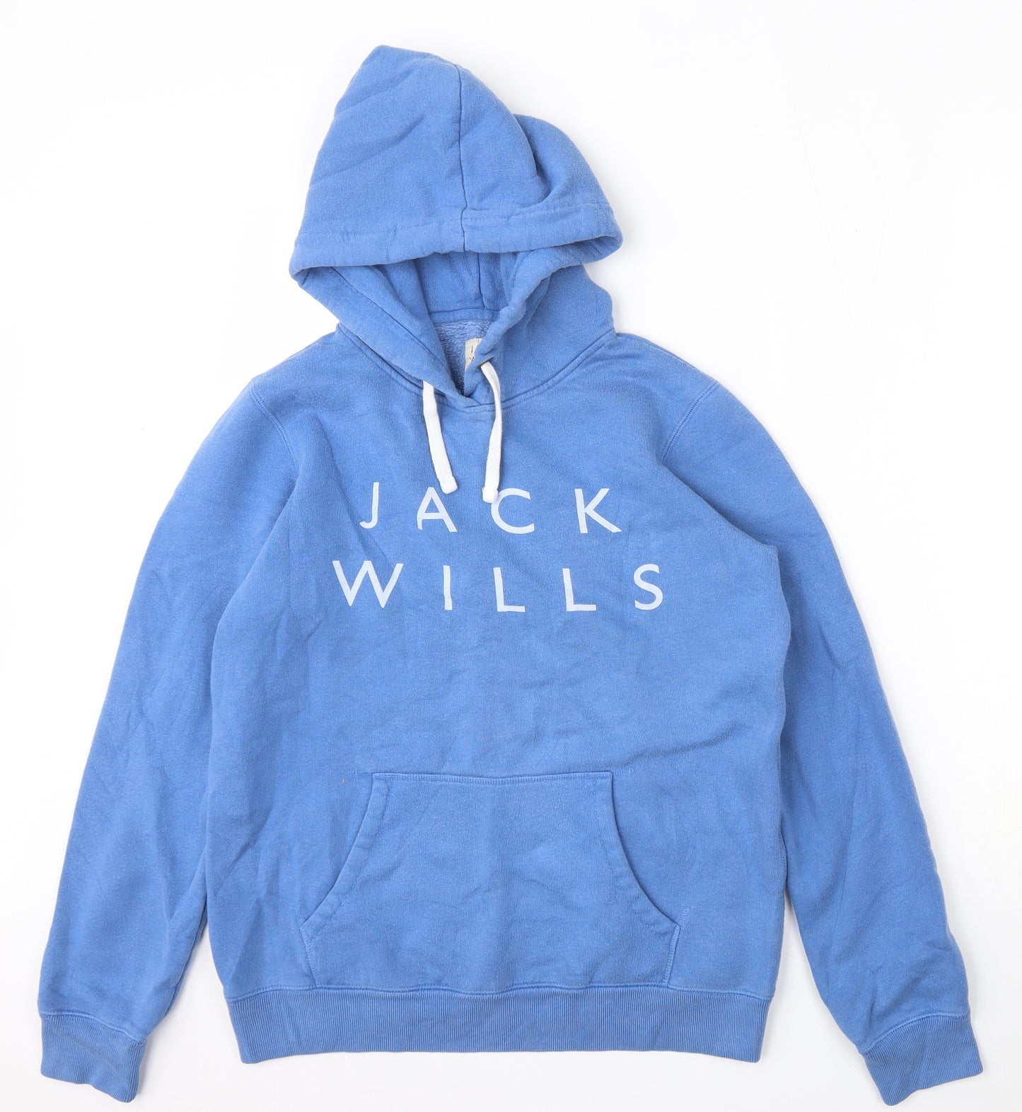 Jack Wills Womens Blue  Cotton Pullover Hoodie Size 12  Tie