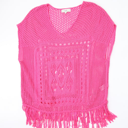 NEXT Womens Pink Round Neck  Acrylic Vest Jumper Size S