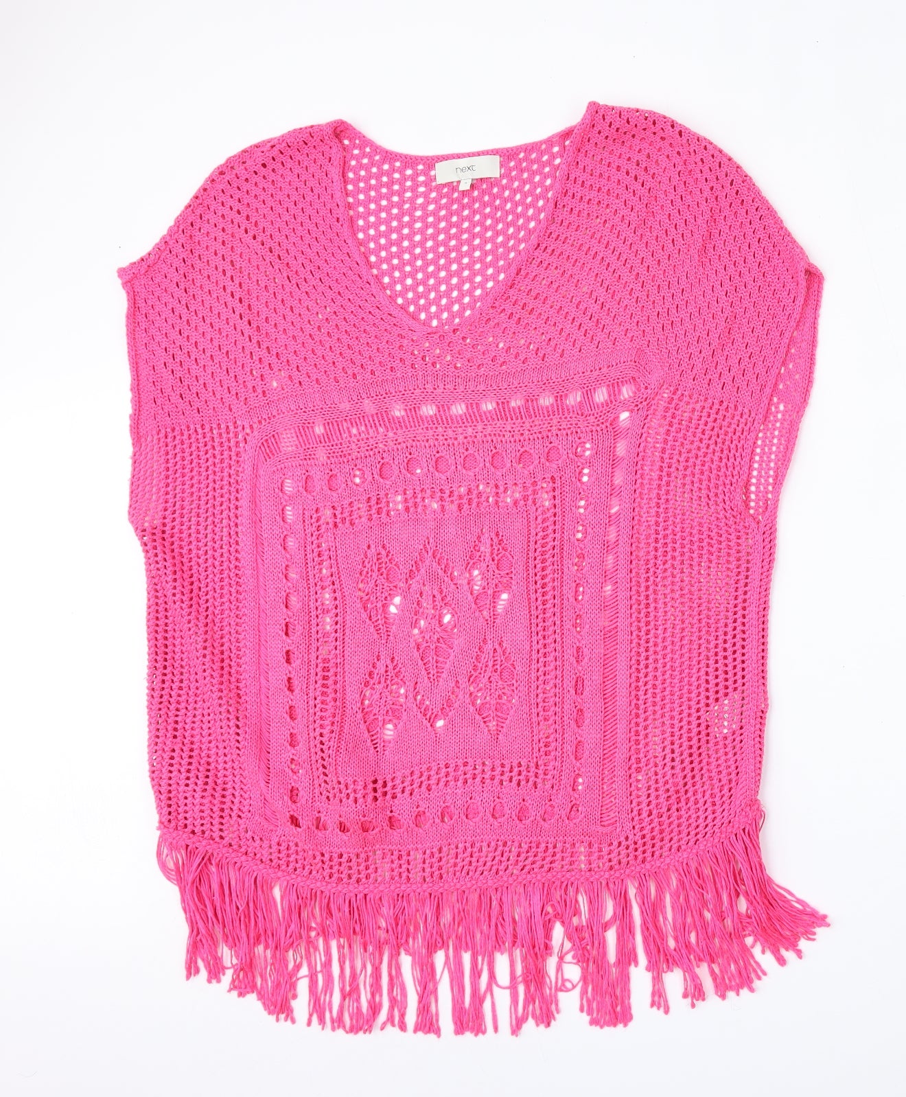 NEXT Womens Pink Round Neck  Acrylic Vest Jumper Size S