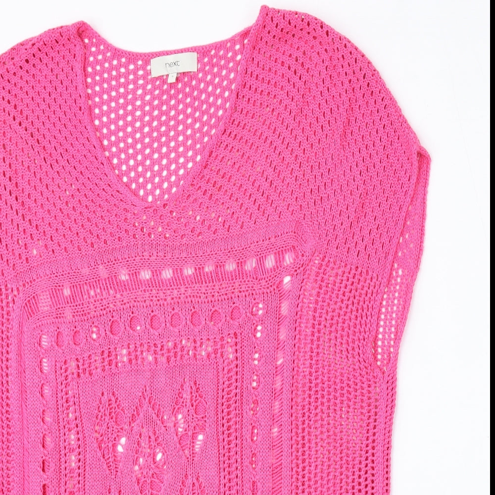 NEXT Womens Pink Round Neck  Acrylic Vest Jumper Size S
