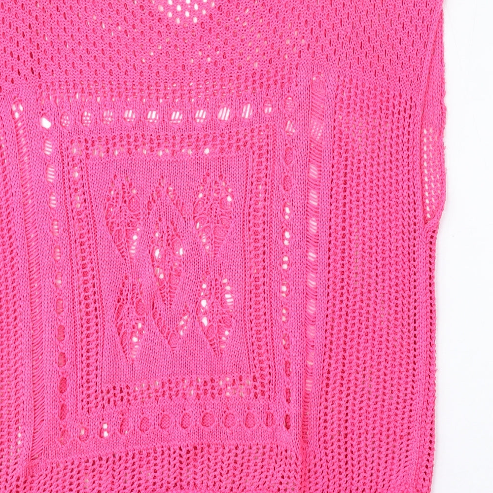 NEXT Womens Pink Round Neck  Acrylic Vest Jumper Size S