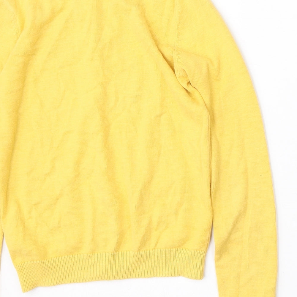 NEXT Girls Yellow Round Neck  Cotton Cardigan Jumper Size 11 Years