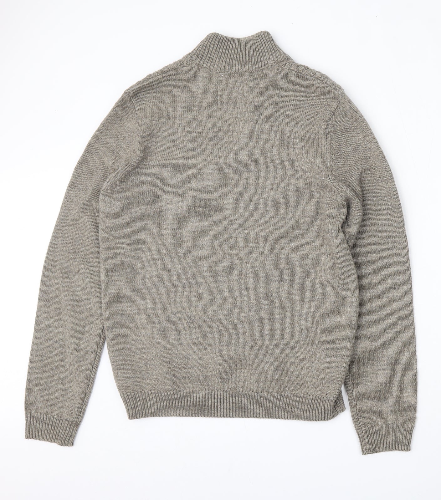 Threadbare Mens Beige Collared  Acrylic Pullover Jumper Size L
