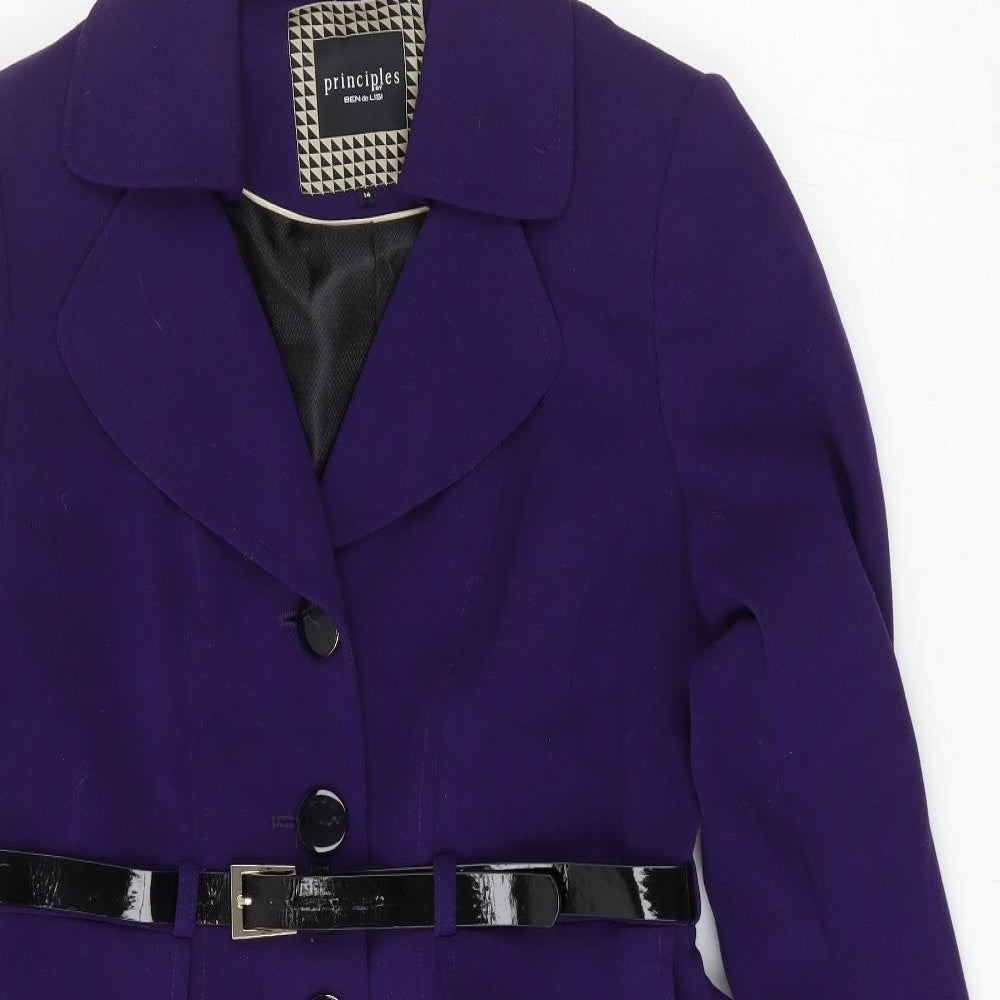 Principles Womens Purple   Jacket  Size 14  Button
