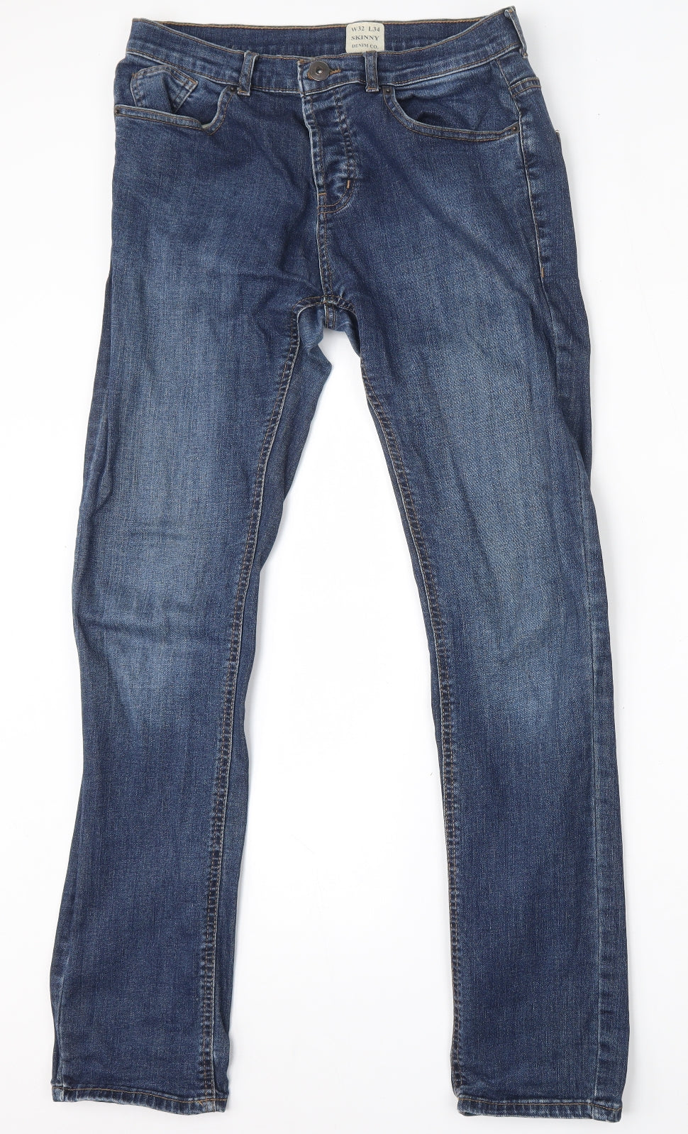 Denim Co Womens Blue  Cotton Skinny Jeans Size 32 L34 in Regular Button