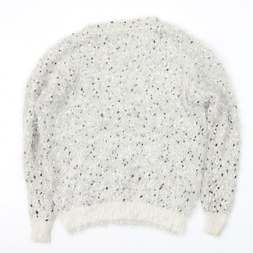 Aftershock Womens Multicoloured Round Neck  Acrylic Pullover Jumper Size L