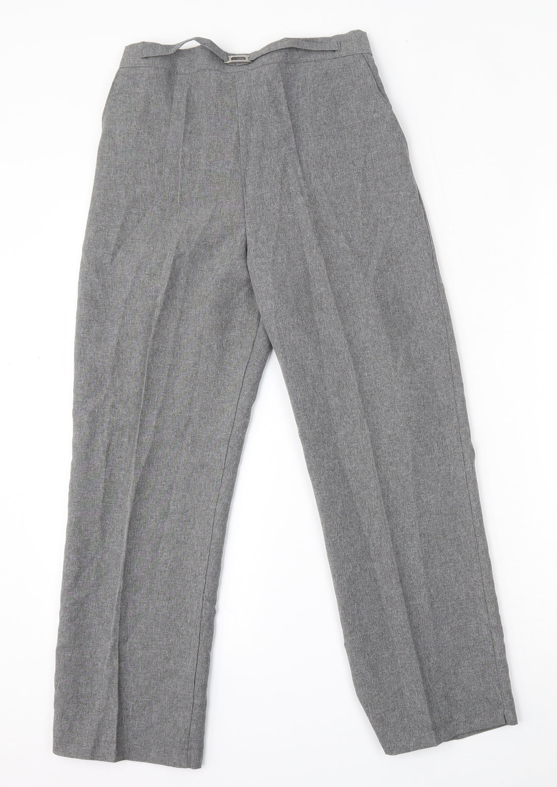 Mia Moda Womens Grey  Polyester Trousers  Size 10 L25 in Regular
