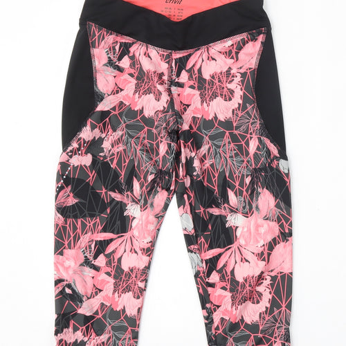 Crivit Womens Multicoloured Floral Polyester Compression Leggings Size S L19 in Regular