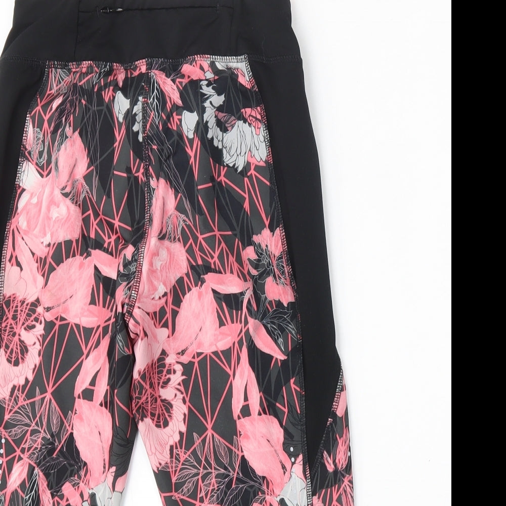 Crivit Womens Multicoloured Floral Polyester Compression Leggings Size S L19 in Regular