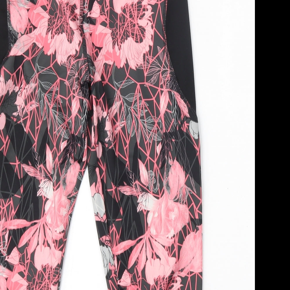 Crivit Womens Multicoloured Floral Polyester Compression Leggings Size S L19 in Regular