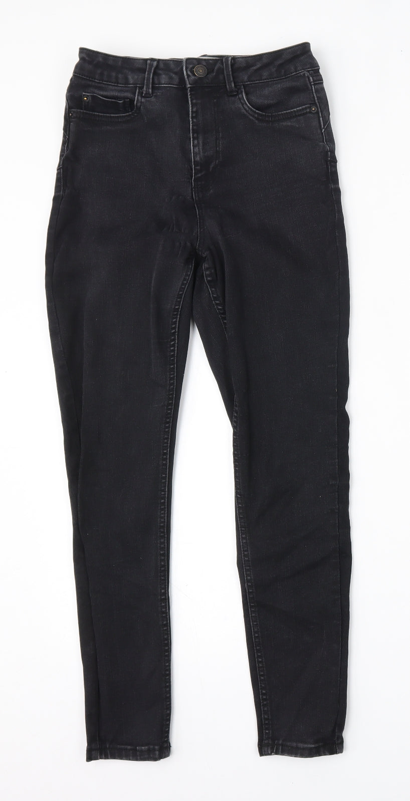 New Look Womens Black  Cotton Skinny Jeans Size 8 L26 in Regular Zip