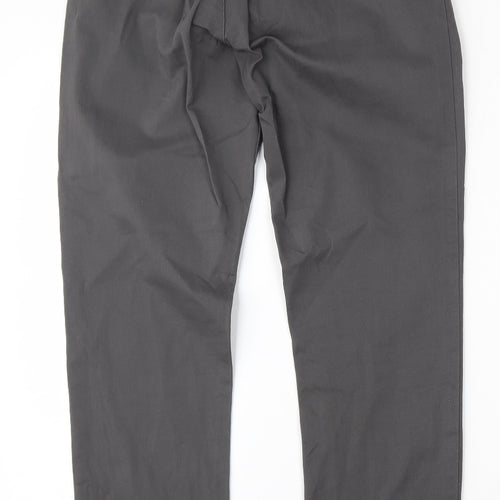 NEXT Mens Grey  Cotton Chino Trousers Size 30 L30 in Regular