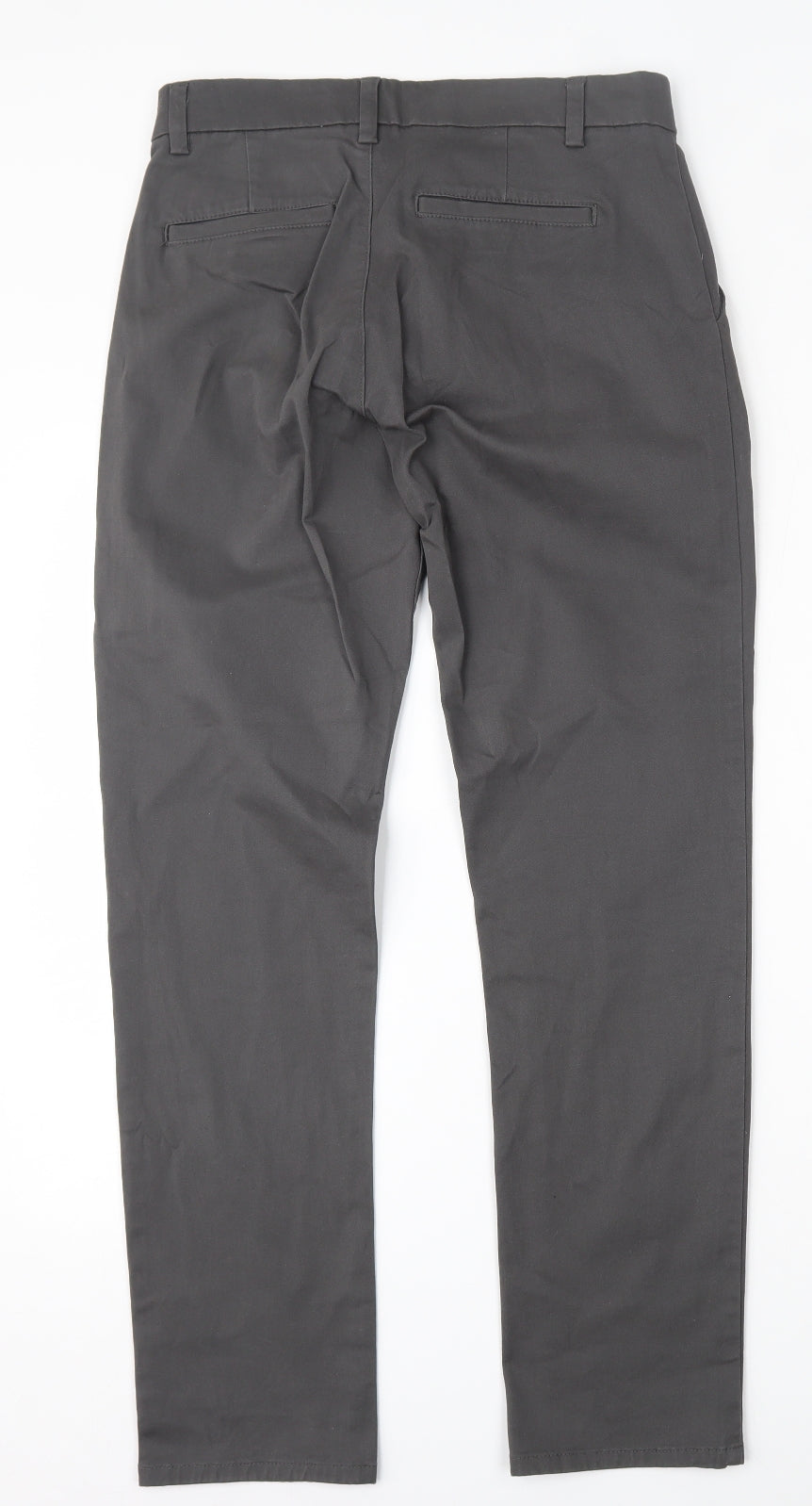 NEXT Mens Grey  Cotton Chino Trousers Size 30 L30 in Regular