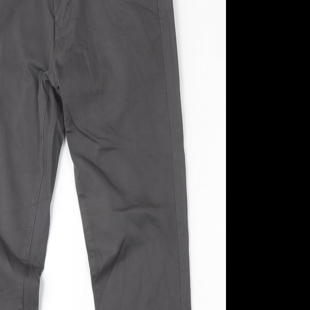 NEXT Mens Grey  Cotton Chino Trousers Size 30 L30 in Regular