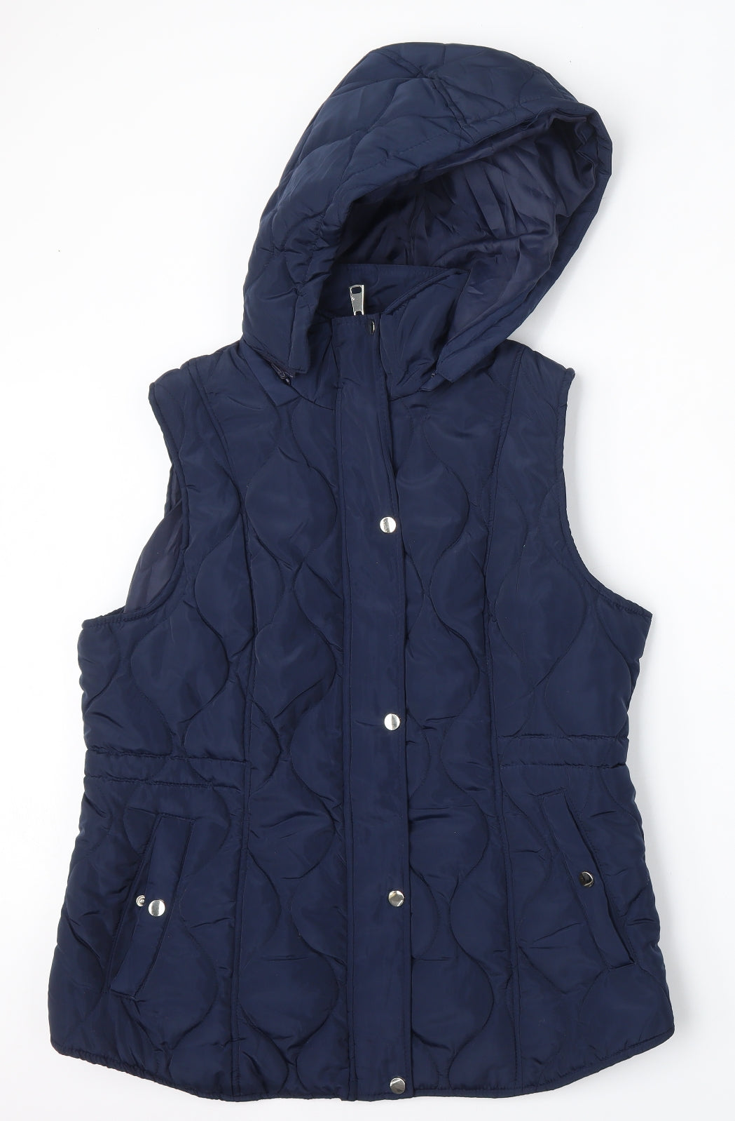 Saturne Womens Blue   Gilet Jacket Size 14  Button
